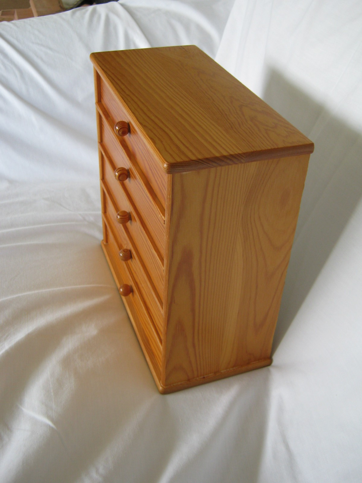 SWEDEN TABLE TOP CHEST OF 5 DRAWERS WESTROTH WOODEN JEWELRY~CRAFTS 10 X 10 X 5″