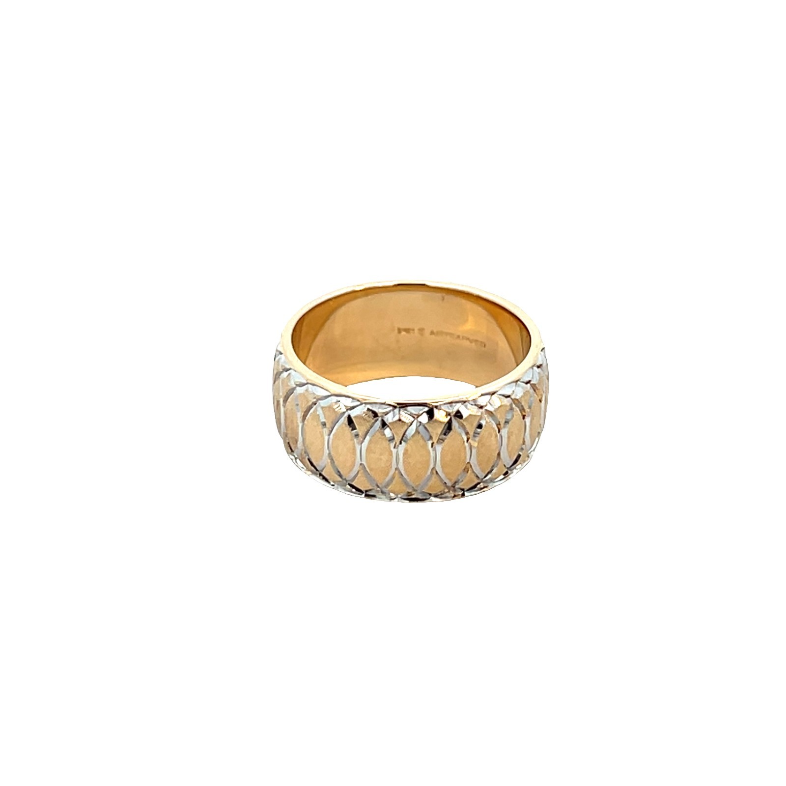 Artcarved 14k yellow white gold 8.5mm Infinity bridal wedding band size 6.5 NEW