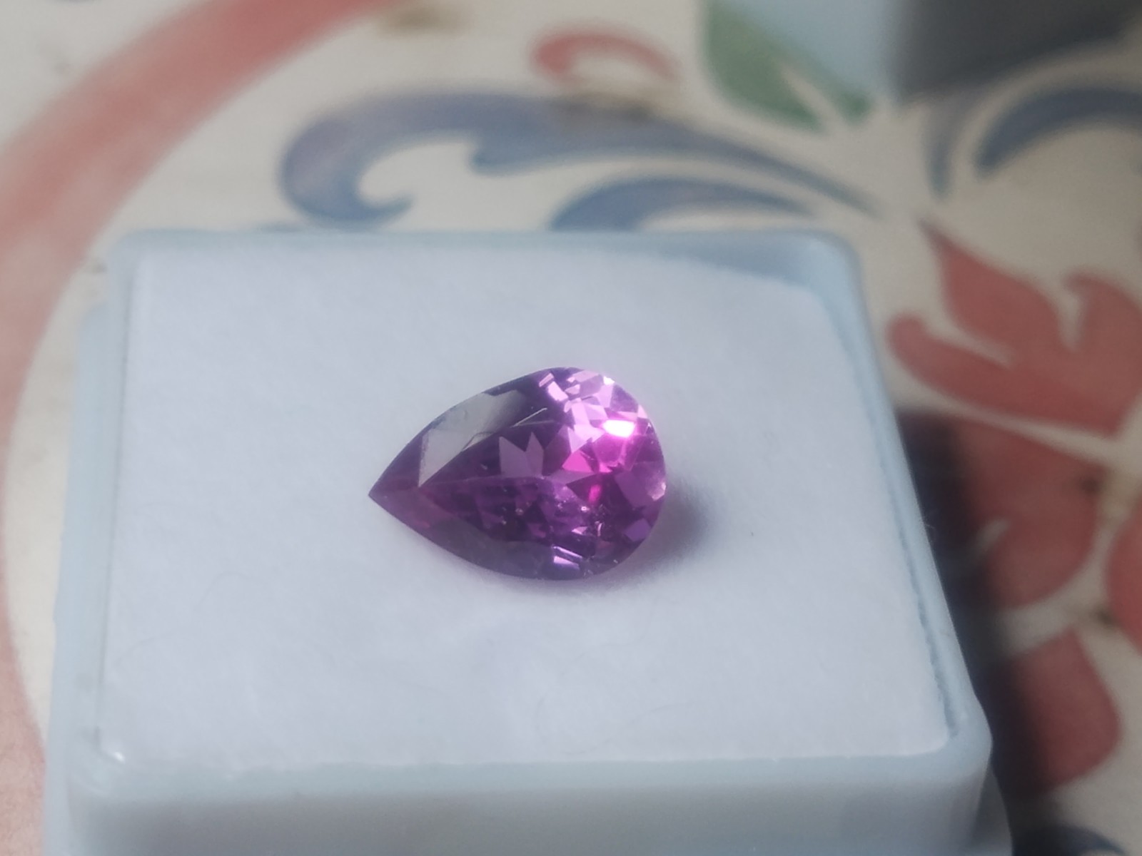 2.35 Ct Boysenberry Sapphire Pear Cut AGSL Certified Loose 9.3×6.3×5.1mm