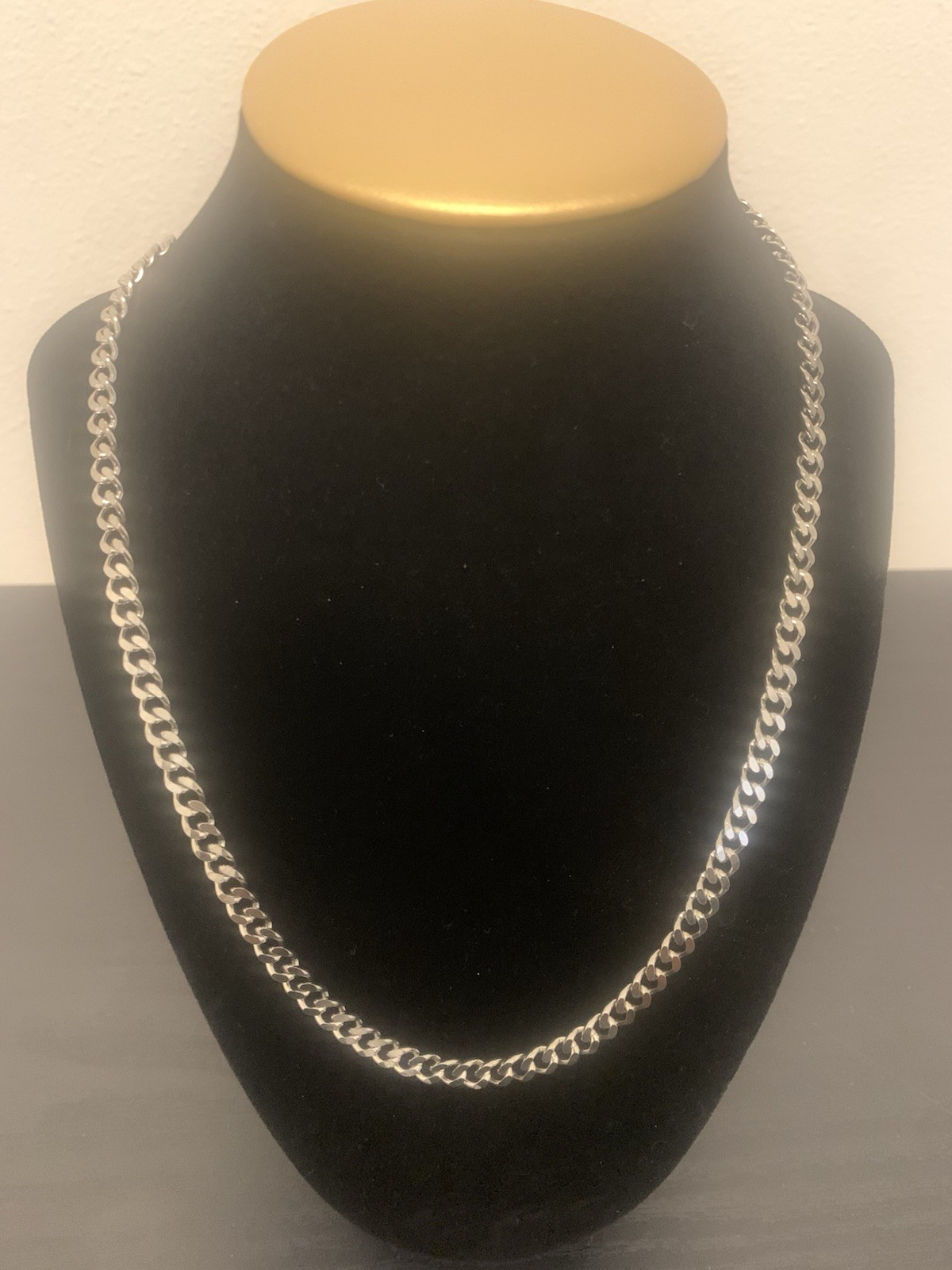Rhodium Plated Stainless Steel Chain 6MM 20 Inches Long