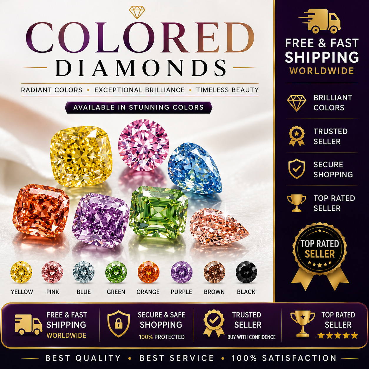 2Pc Certified Champagne Diamond 8mm 3.20ct Heart Cut VVS1 Loose Diamond Gemstone