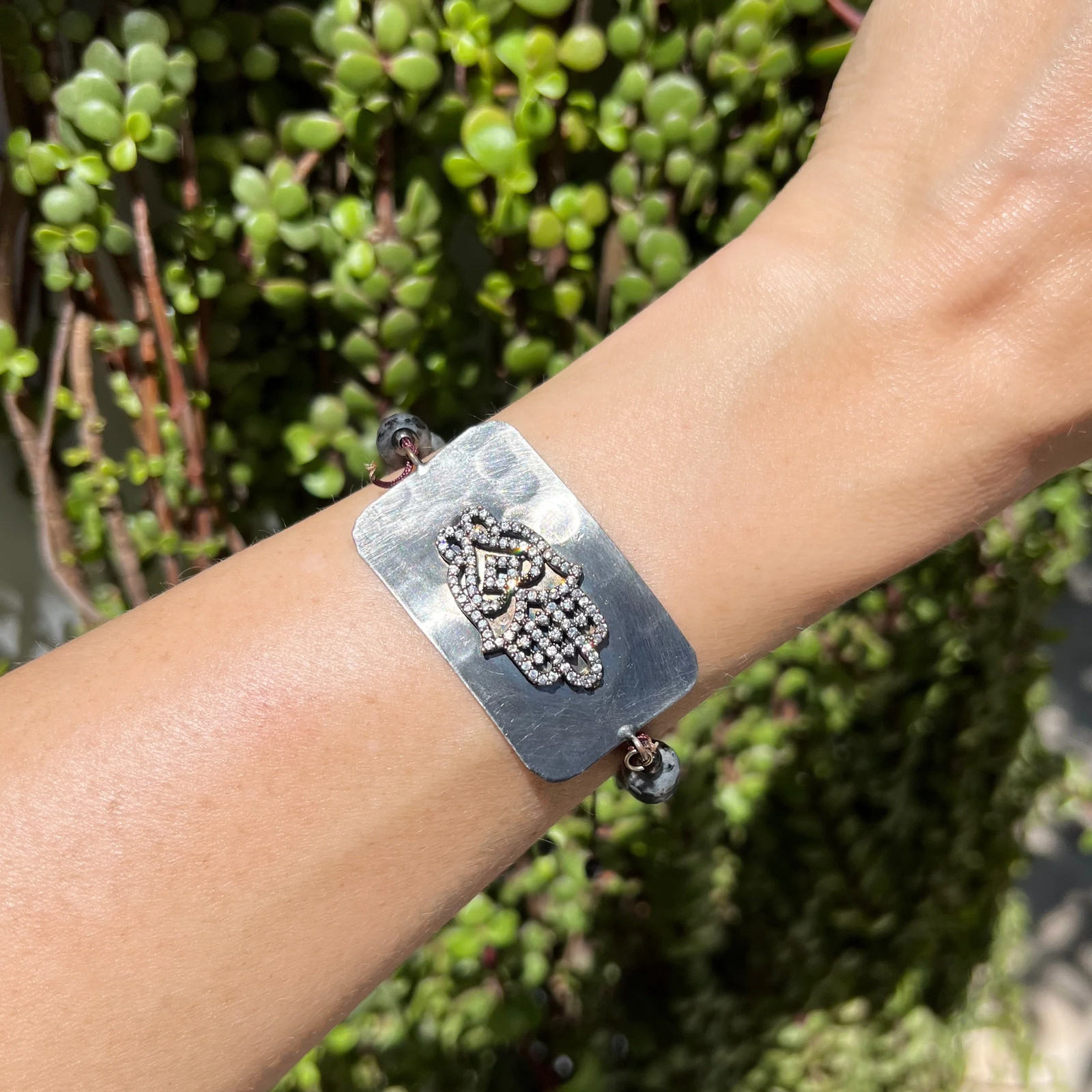 NALA 1.00tcw Diamond Hamsa & Diamond Bead Bracelet