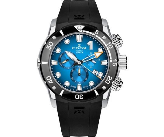 Edox Men’s CO-1 45mm Quartz Chronograph Watch 10242-TIN-BUIDN
