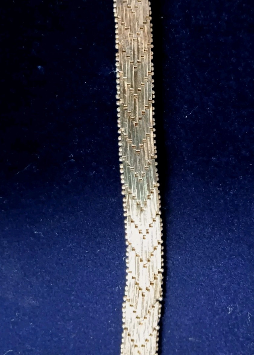 Solid 925 Sterling Silver Weave Design Bracelet With Push Lock Clasp