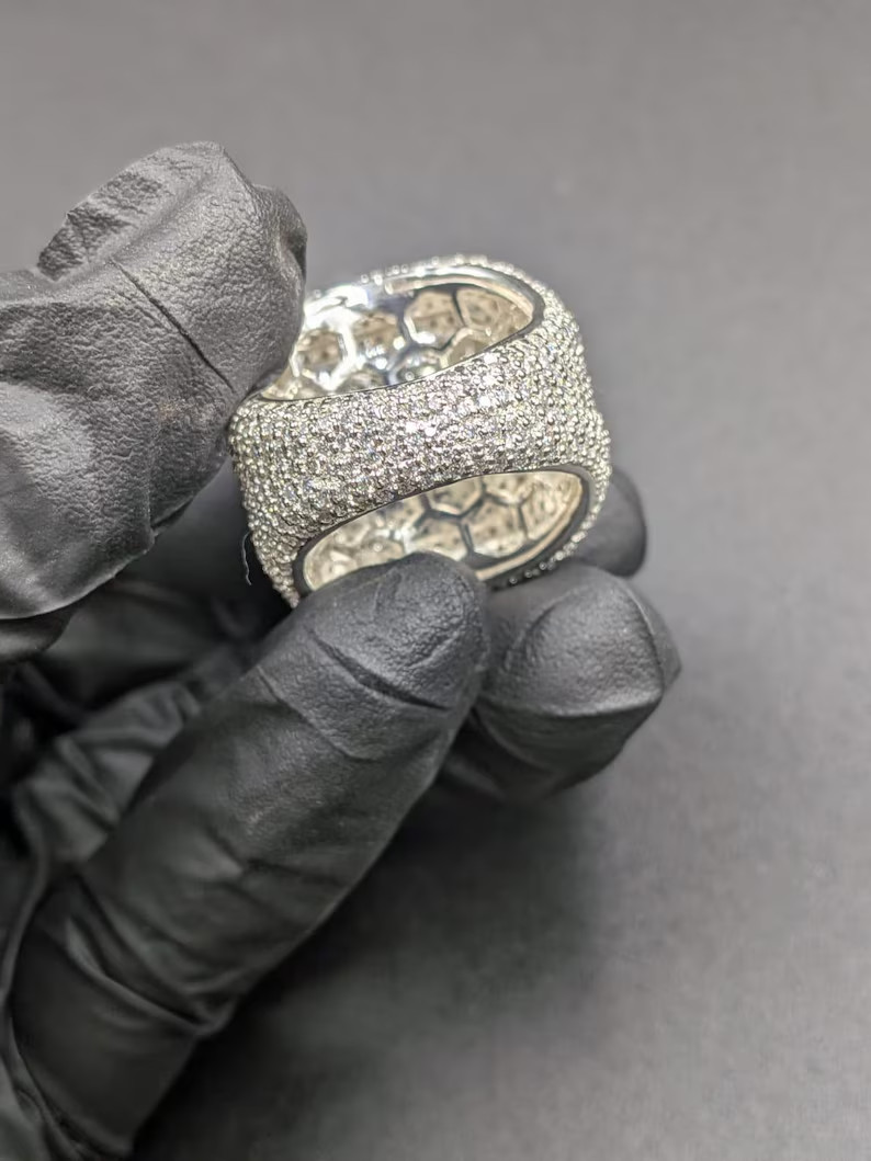 5TCW Round Lab Created Diamond Custom Name Personalized Ring 925 Sterling SIlver