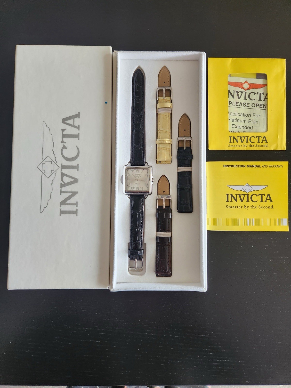 Womens INVICTA Angel 15221 Stainless Steel Square Watch Leather Needs Movement
