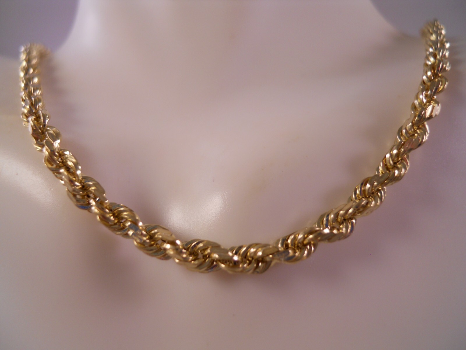 DESIGNER BBB 10K YELLOW GOLD ROPE CHAIN LINK NECKLACE 20″ 3MM 7.00G GRAMS