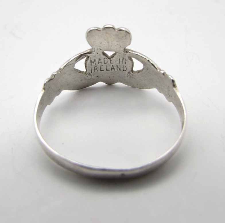 Vintage Claddagh Ring Sterling Silver Made in Ireland Fully Hallmarked Sz 8