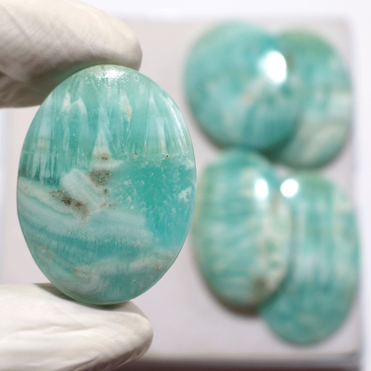 Mineral Waves~ 5 PC Natural Aragonite Hi-Grade 34mm-41mm Oval Cabochon Gemstones