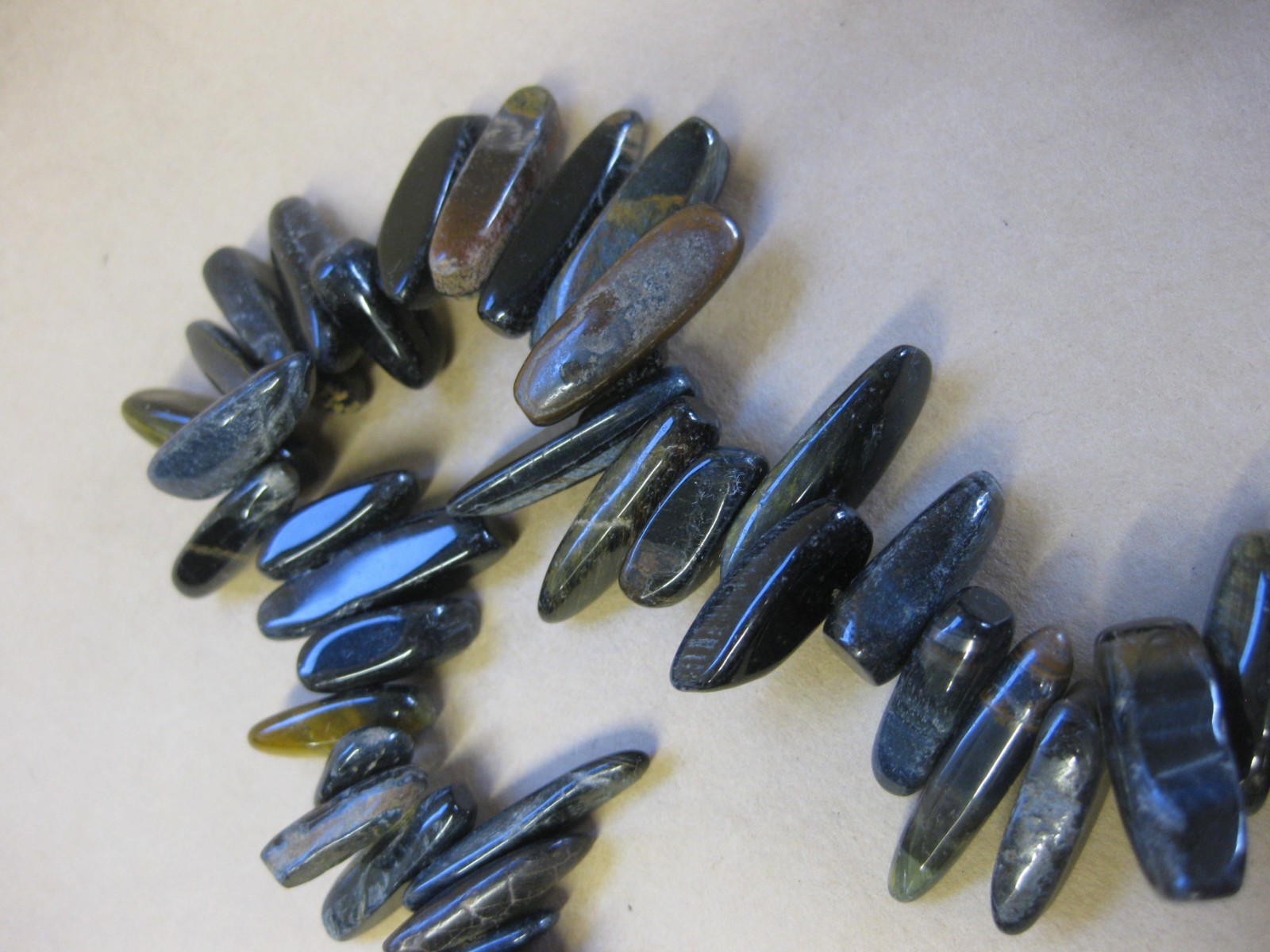 Black Agate Chip / Branch Bead Necklace ~ Statement Necklace ~ 36″ ~ 92 cm
