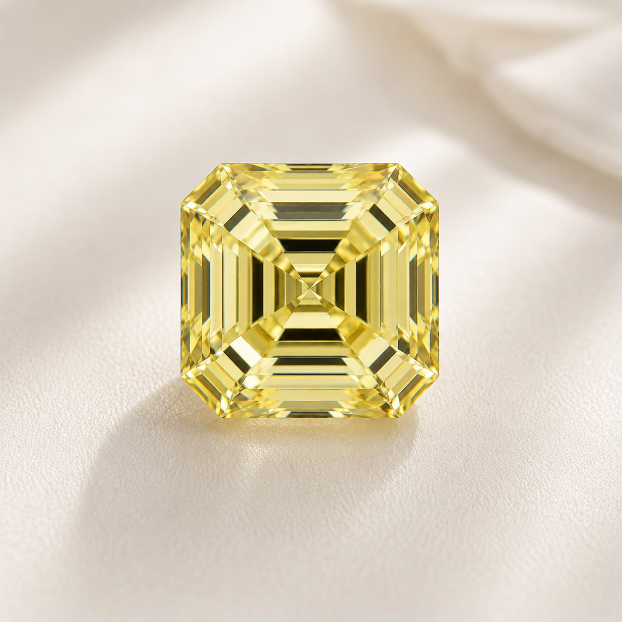 1 Carat Premium Lab Grown Diamond VVS1 6×6 MM Asscher Cut Yellow Color