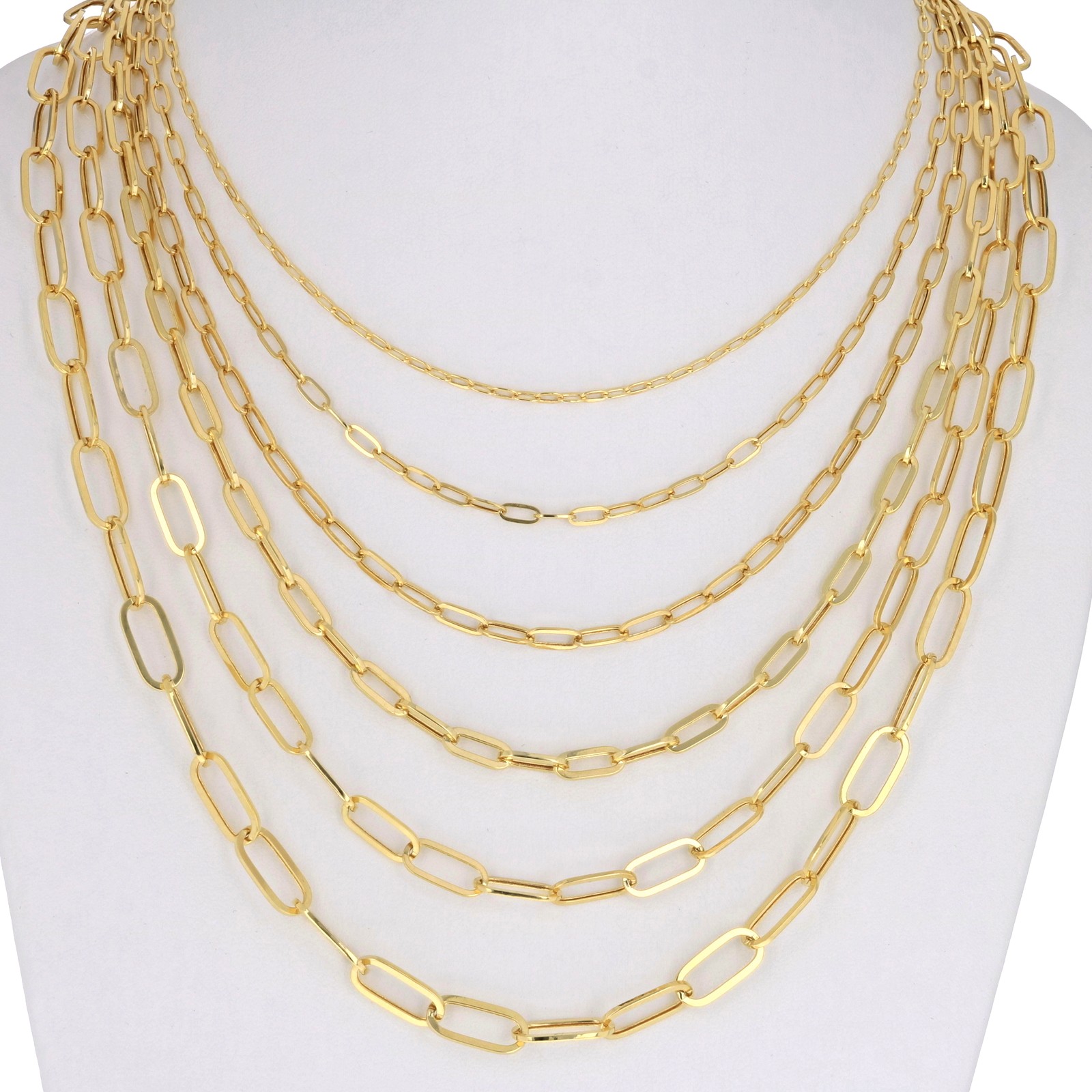14k Yellow Gold Paperclip 2mm-9mm Chain Bracelet Necklace Mens Womens 16″-30″
