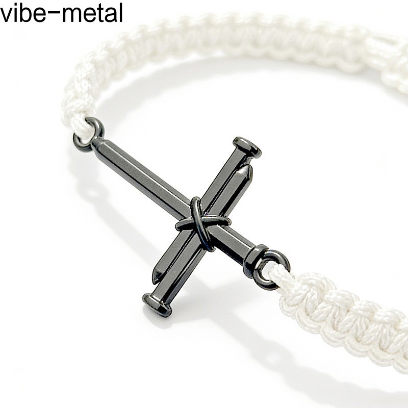 Braided Rope String Men Man Bracelet Charm Christian Jesus Cross Gift Adjustable