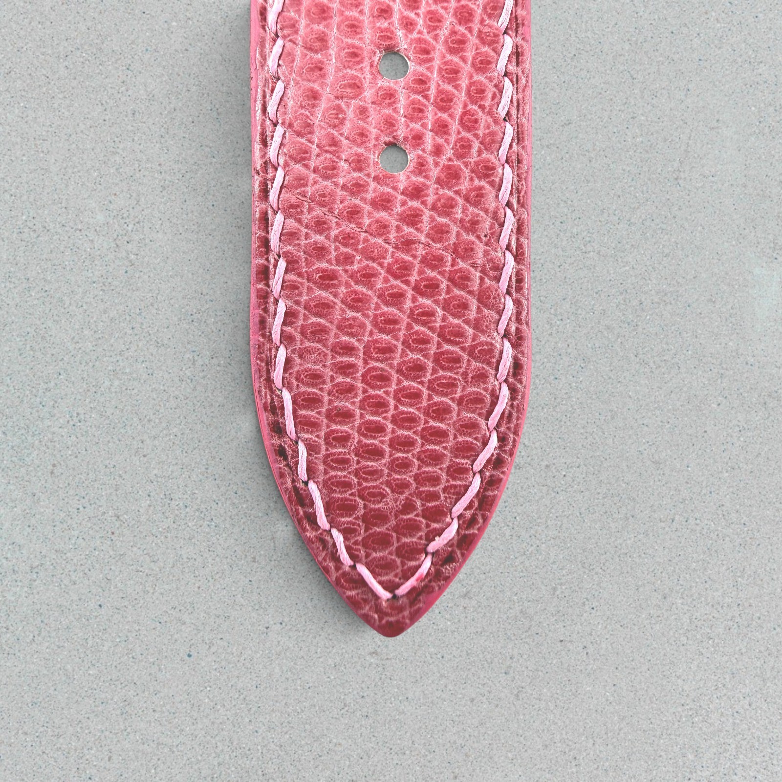 Genuine Lizard Leather Watch Band Strap 22mm Pink Handmade 316L Buckle