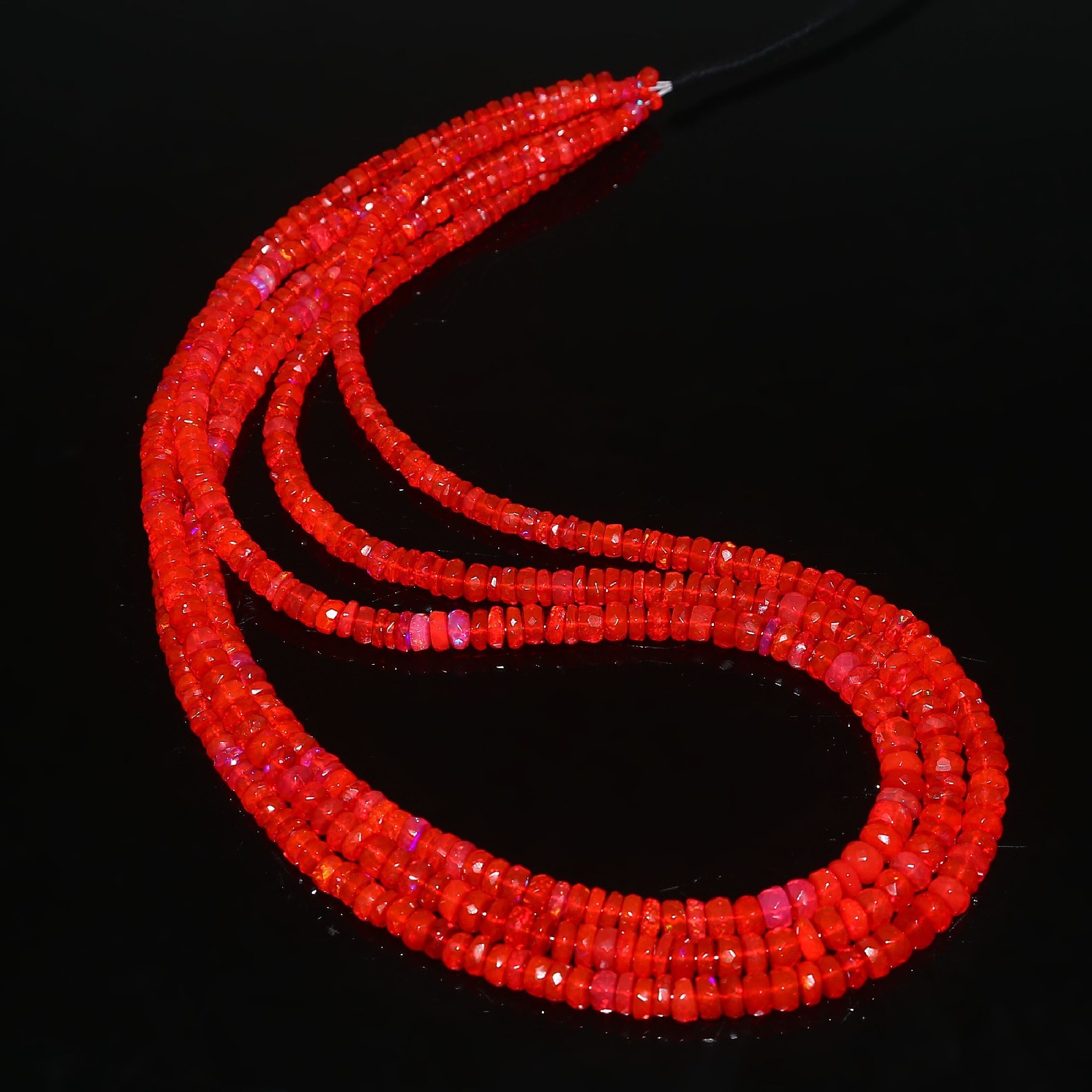 Gemstone Opal Beads Rondelle Opal beads Red Color Opal Necklace Gift For Sister