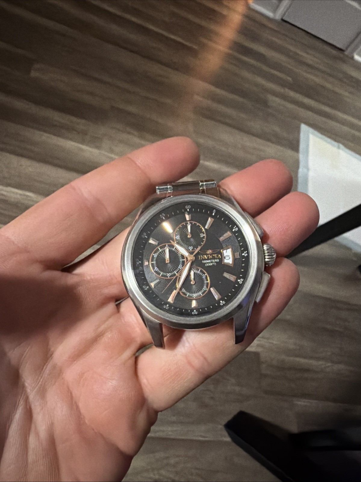 Invicta Specialty 1483 Stainless Steel Chronograph Watch Dead Battery -Works