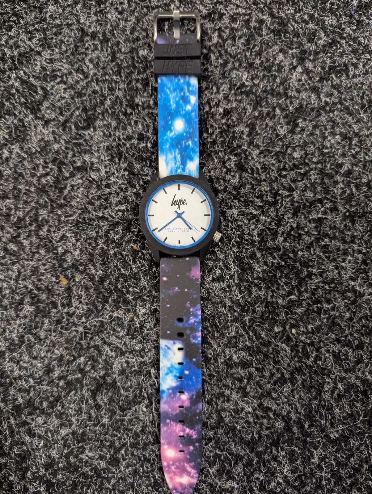 HYPE SILICONE STRAP WRIST WATCH ADULT UNISEX SPLASH PROOF GALAXY SILICONE STRAP