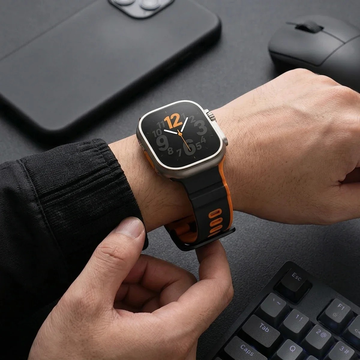 For Apple Watch Series Ultra 2 11 10 9 8 7 iWatch 49mm Silicone Sport Band Strap