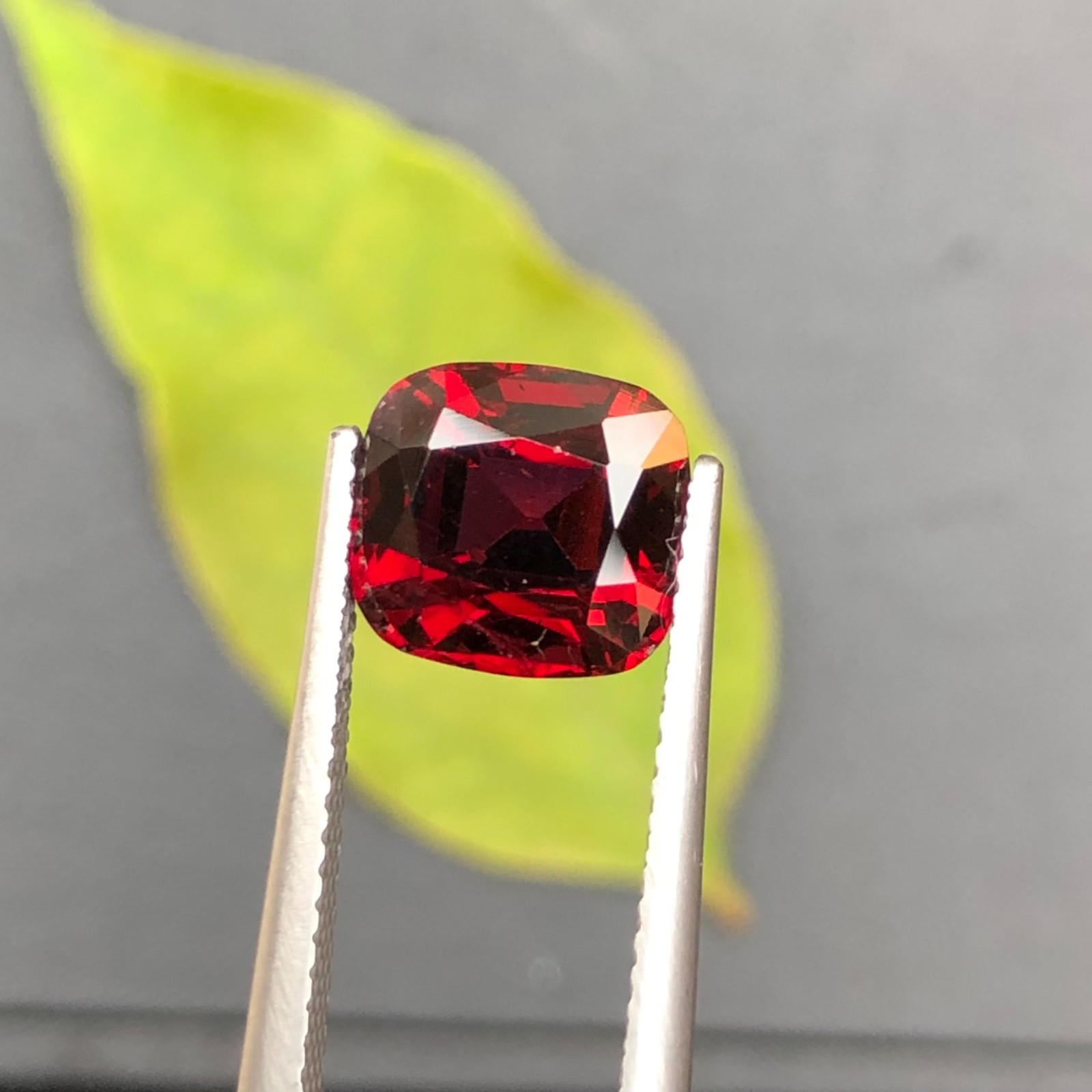 Natural 3.85 CT Red Rhodolite Garnet Cushion Cut Loose Gemstone from Africa
