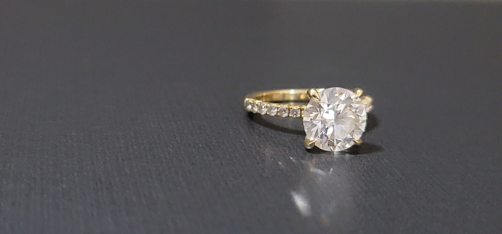 Custom 3 Ct Lab Grown Diamond Engagement Ring 14K Yellow Gold Size 7