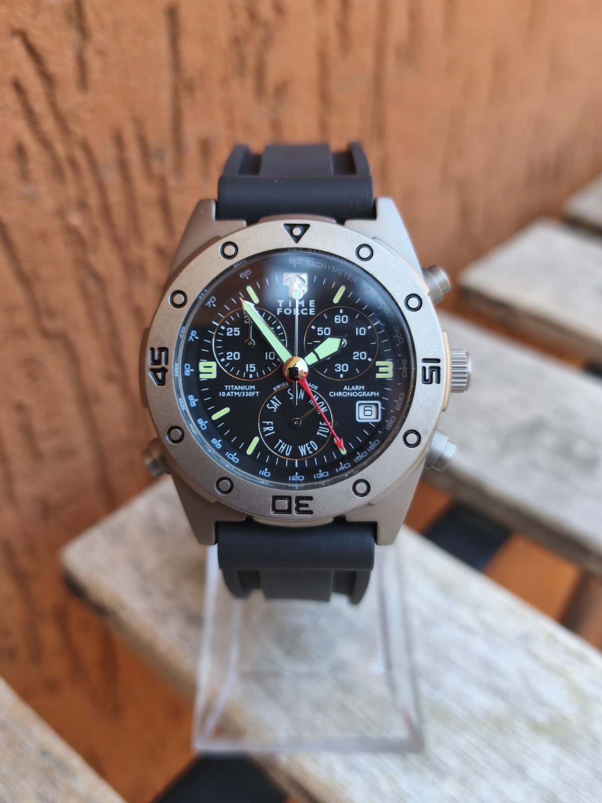 Time Force Titanium Alarm Chronograph 6811 Swiss Quartz Watch