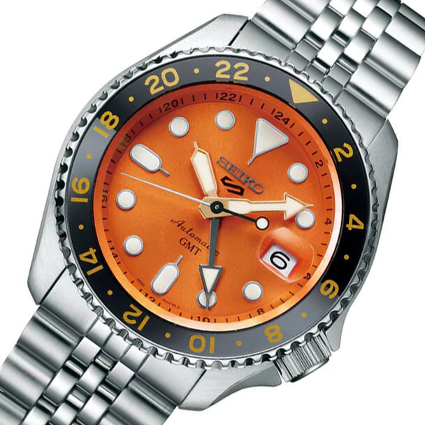 Seiko 5 Sports SSK005 GMT Orange dial 10bar Stainless Steel Automatic SSK005K1