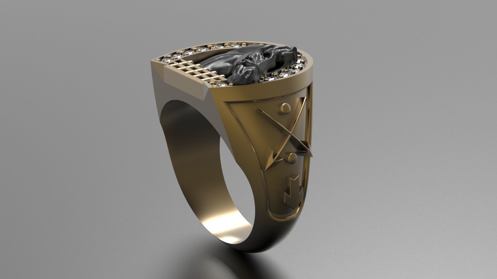 Oxidized Men’s Horseshoe & Horse Gothic Punk 925Sterling Silver Statement Rings