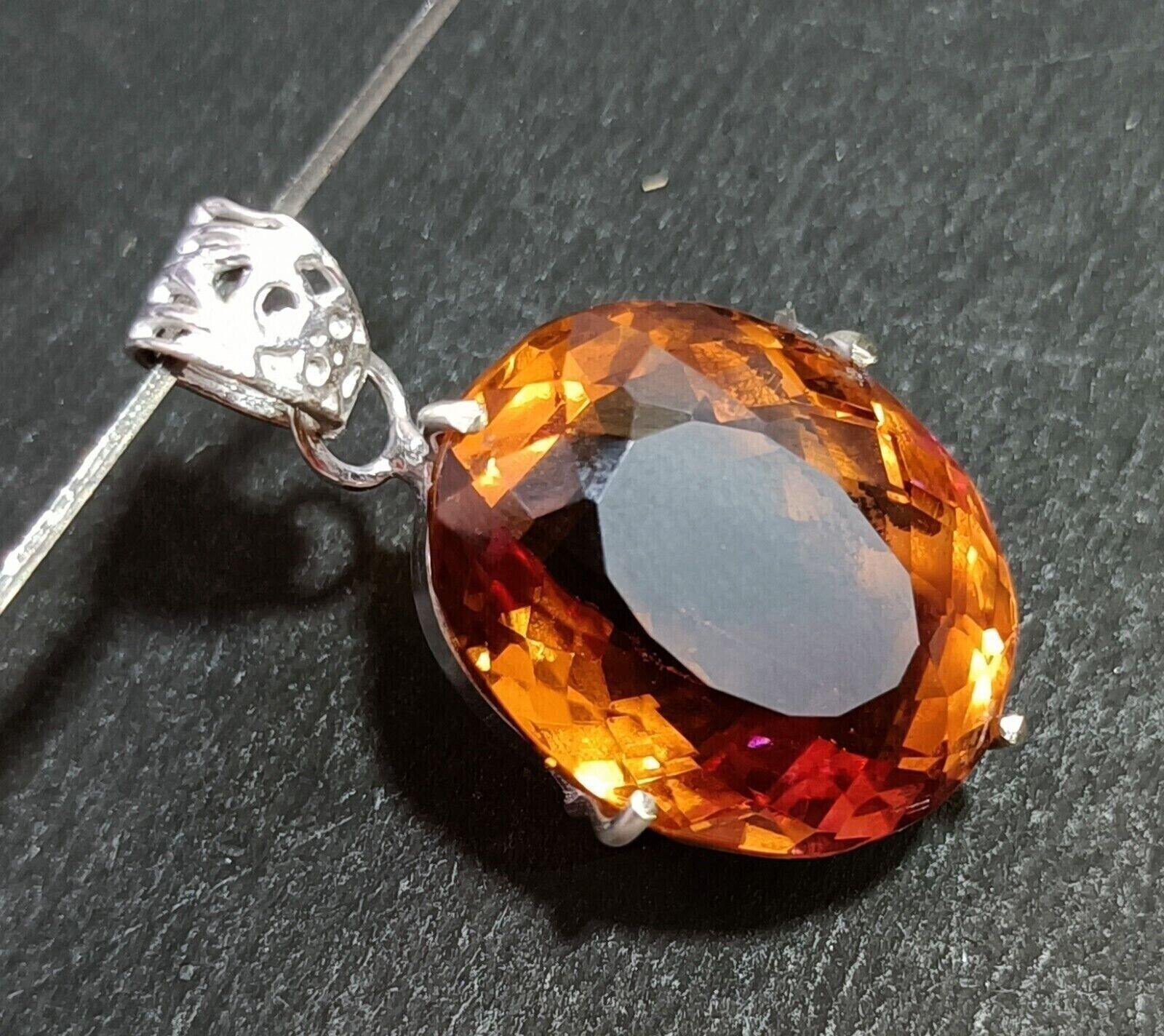Certified 97.70 Ct Oval Cut Natural Zultanite 7 Color Pendant 925 Silver Jewelry