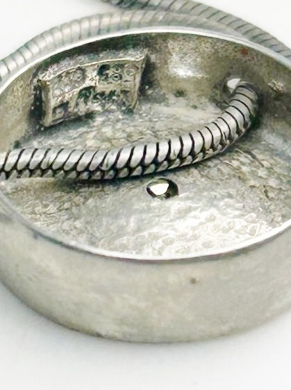 Sterling Silver 14 kt Round Pendant Stamped 585 & 925