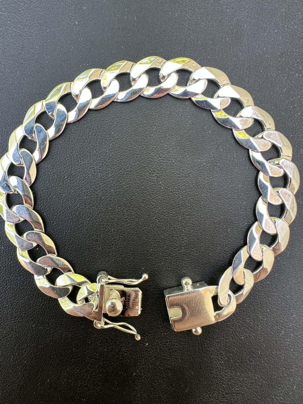 Curb Cuban Link Chain Necklace Bracelet Real 925 Sterling Silver Sleek Box Clasp