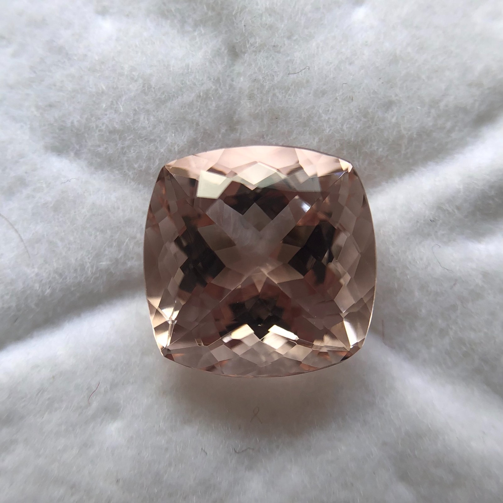 Natural Morganite Faceted Stones Cushion Cut Loose Gemstone 11X11X7.60mm Ct.5.65