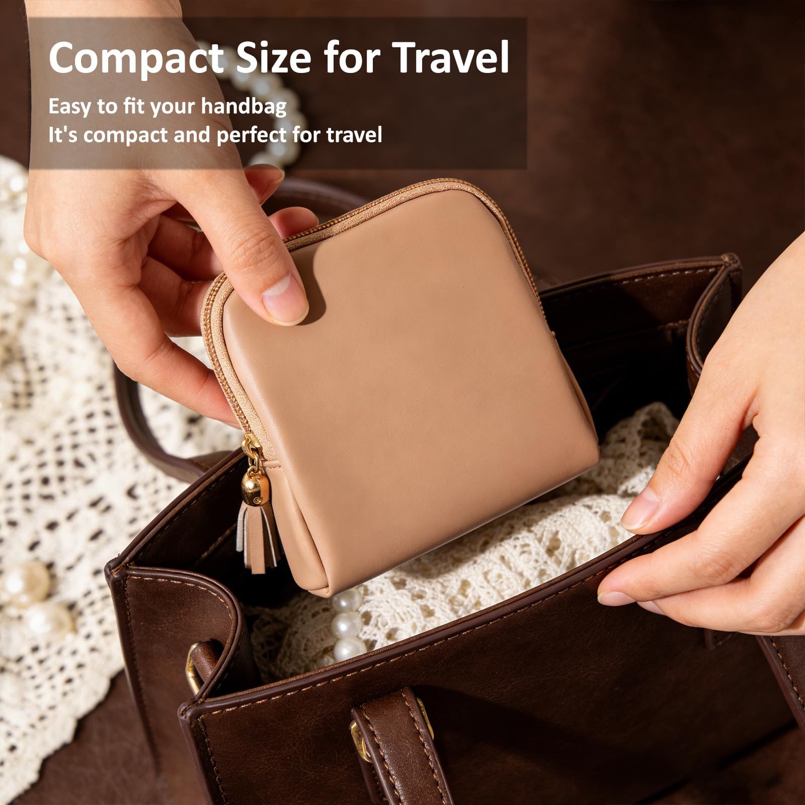 Mini Travel Jewelry Bag, Small Travel Jewelry Case with Zipper, Portable Velv…