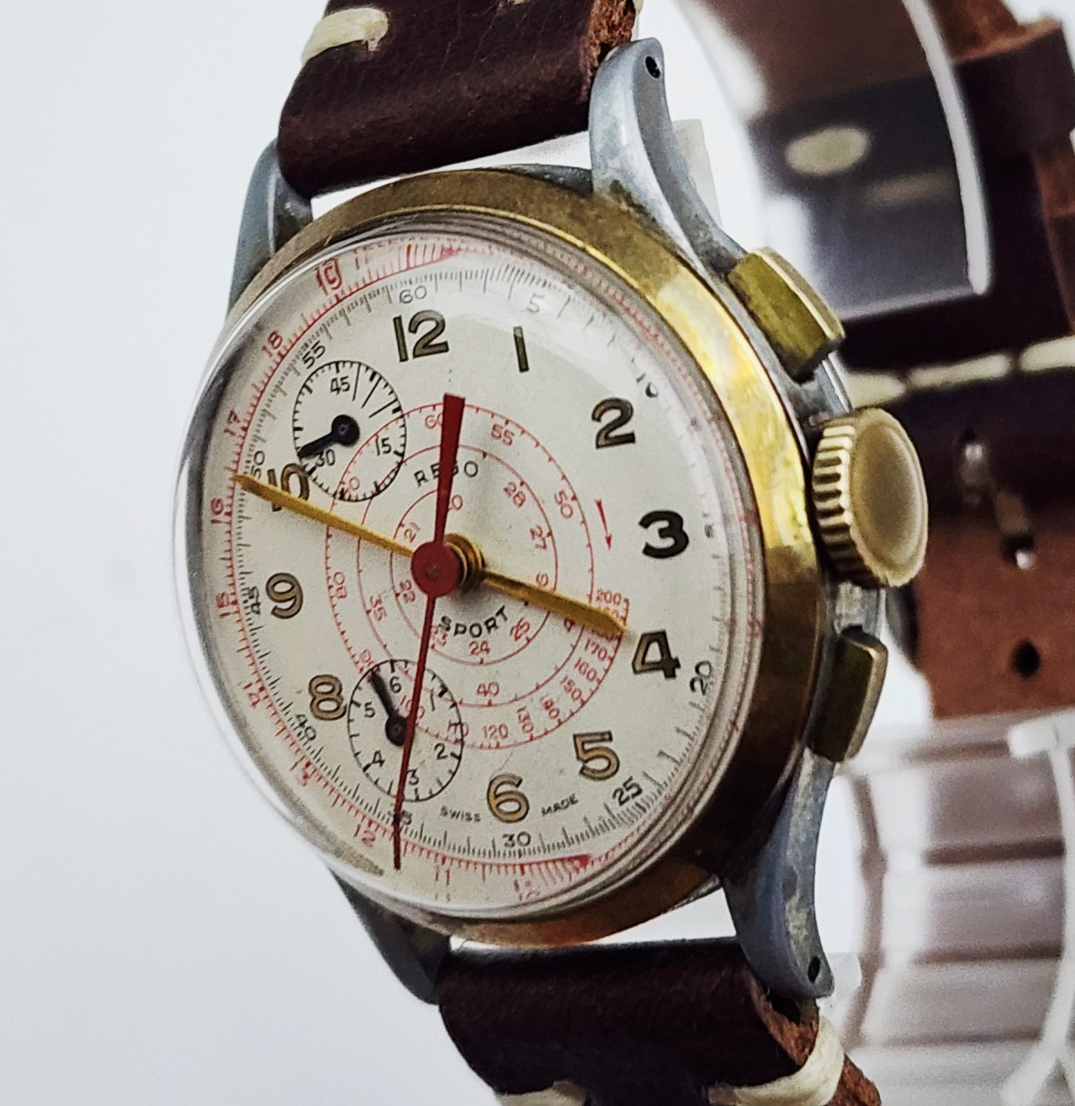 RARE Men’s SWISS Vintage 60’s CHRONOGRAPH Watch REGO Cal.147. Manual Wind