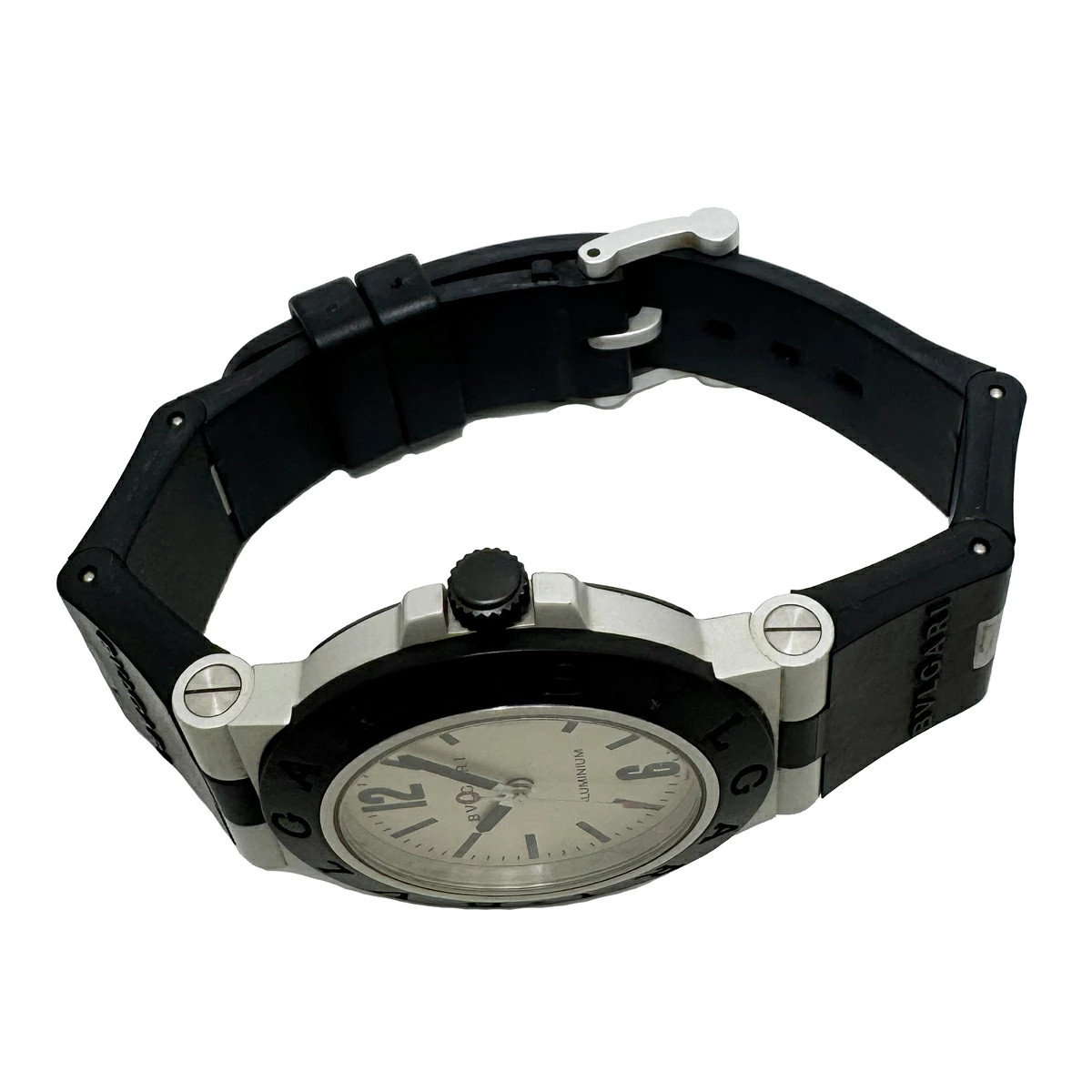 Used BVLGARI aluminum AL38A automatic date Wrist watch Men Automatic