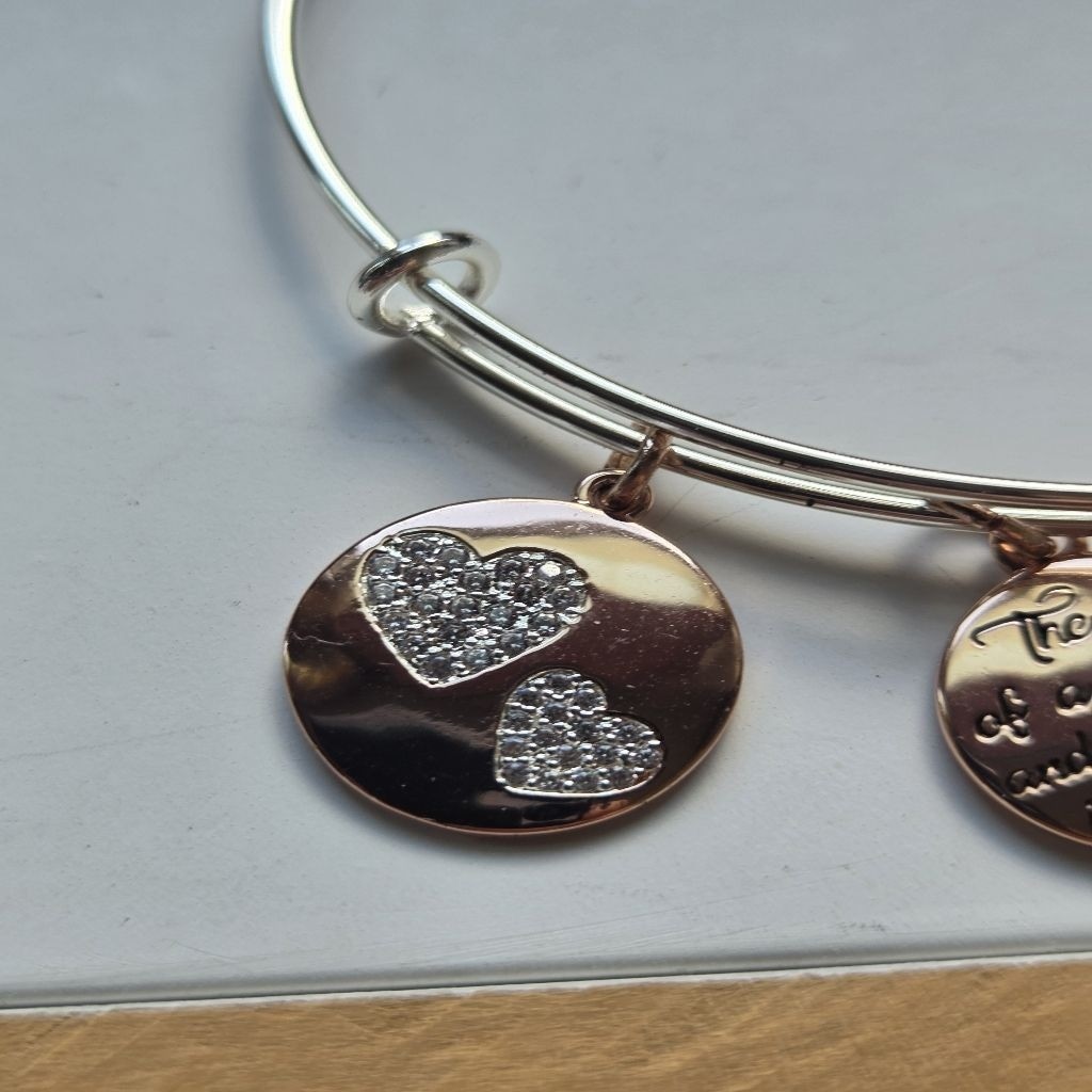 Women’s Unbranded Silver Rose Gold Charm Bracelet One Size