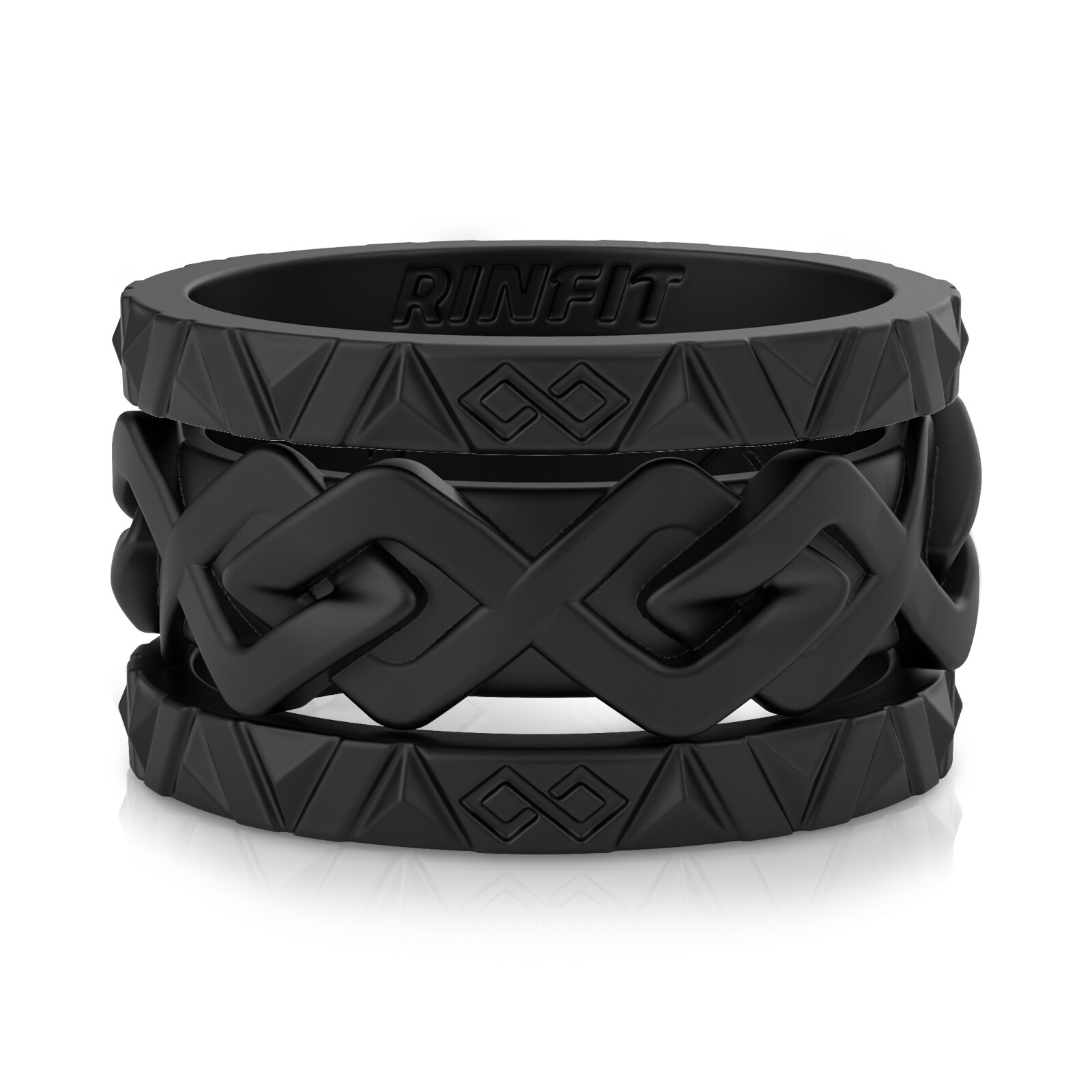 RINFIT Silicone Wedding Rings for Women. Stackable 3 Rubber Rings Set
