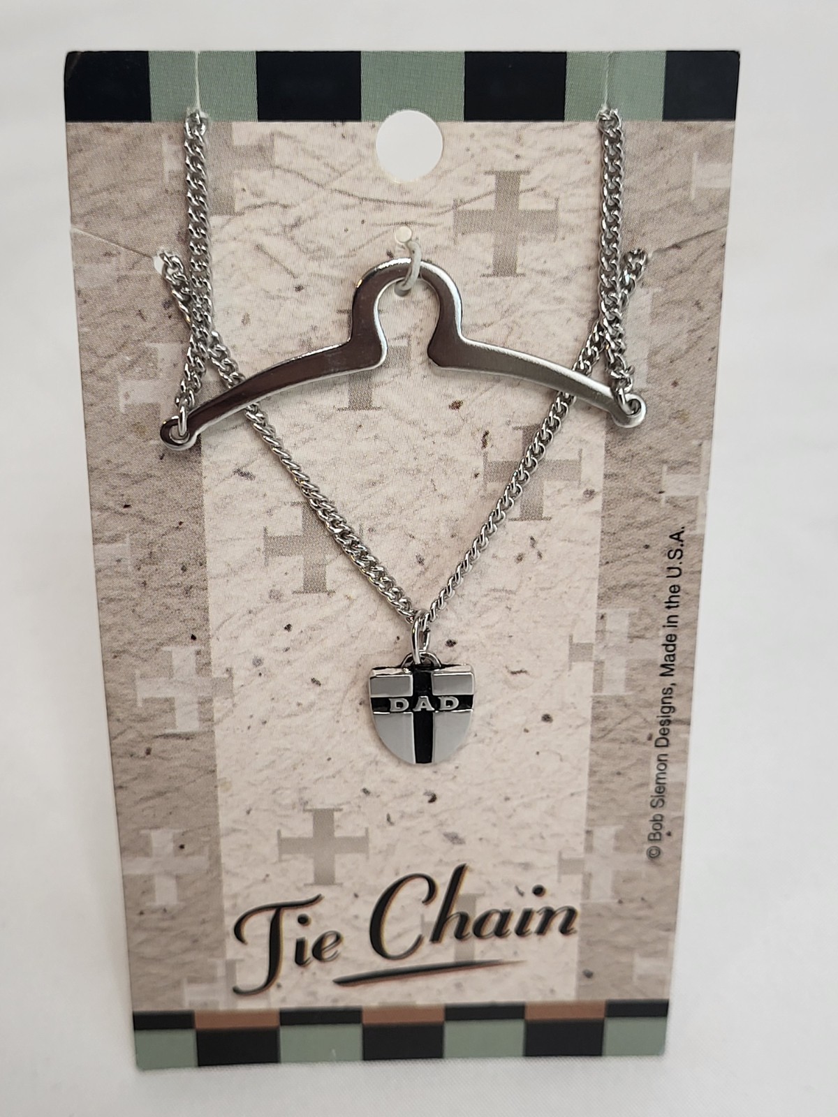 Bob Siemon Designs – “Dad” Shield Tie Chain — Inspirational Christian Accessory