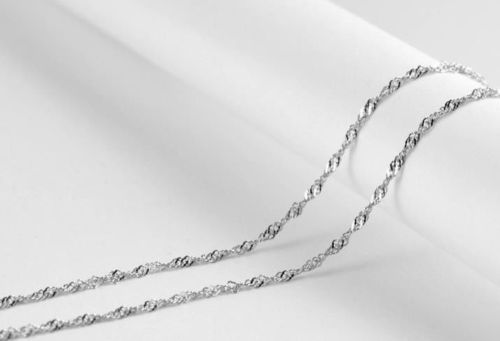8″-40″ 316L Womens Stainless Steel Necklace Chain Twist Water Wave Style 3mm