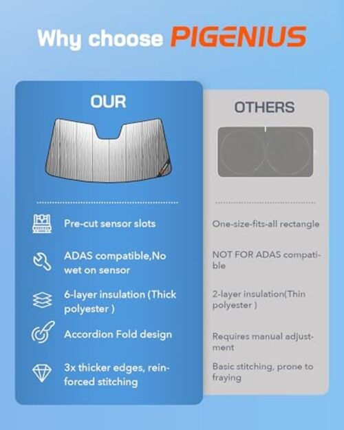 Windshield Sunshade Silver Water Ripple for Mazda 3 Sedan/Hatchback 2014-2018