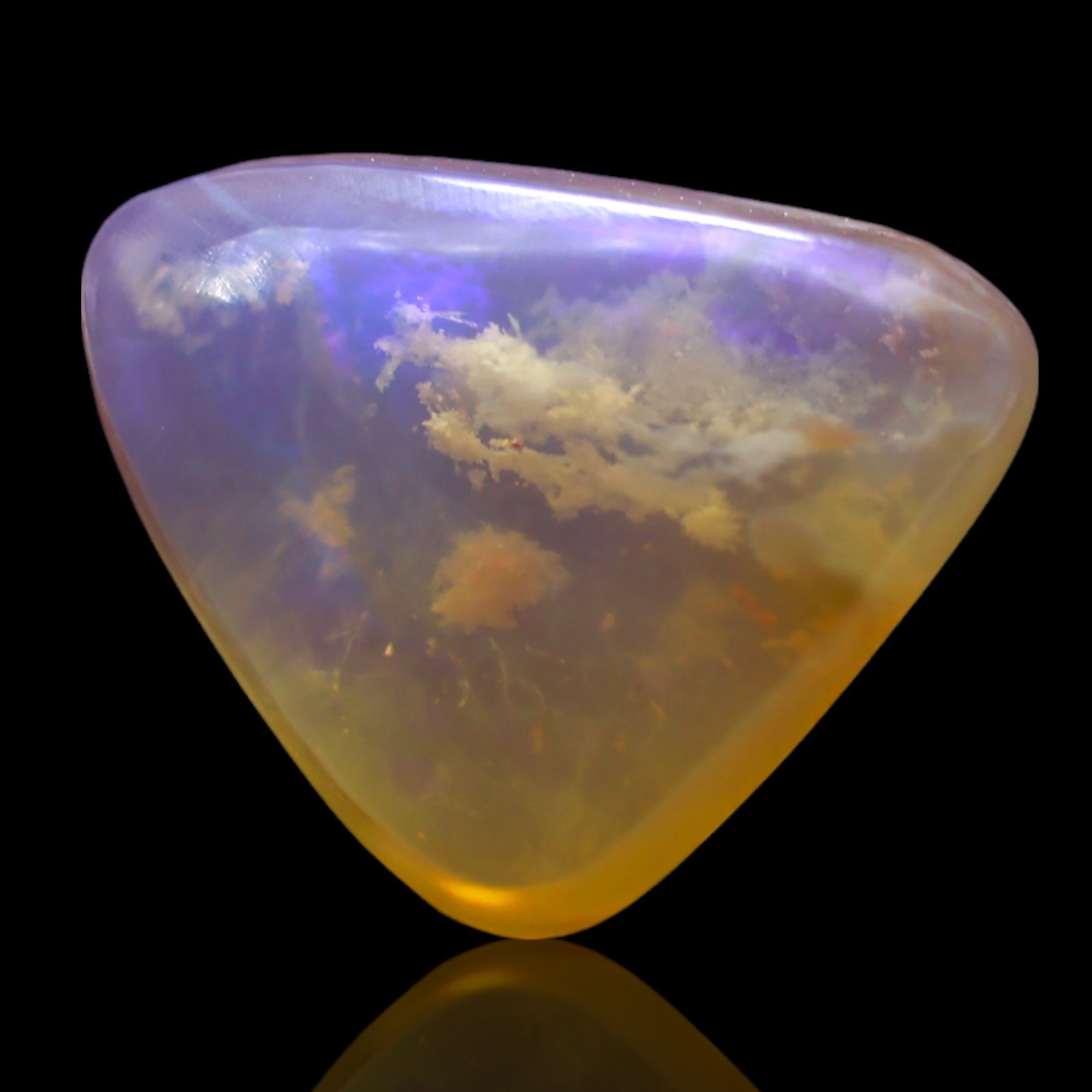 Natural Fire Opal Necklace Supply Trillion Cabochon 2.00 Cts 12x9x4 mm