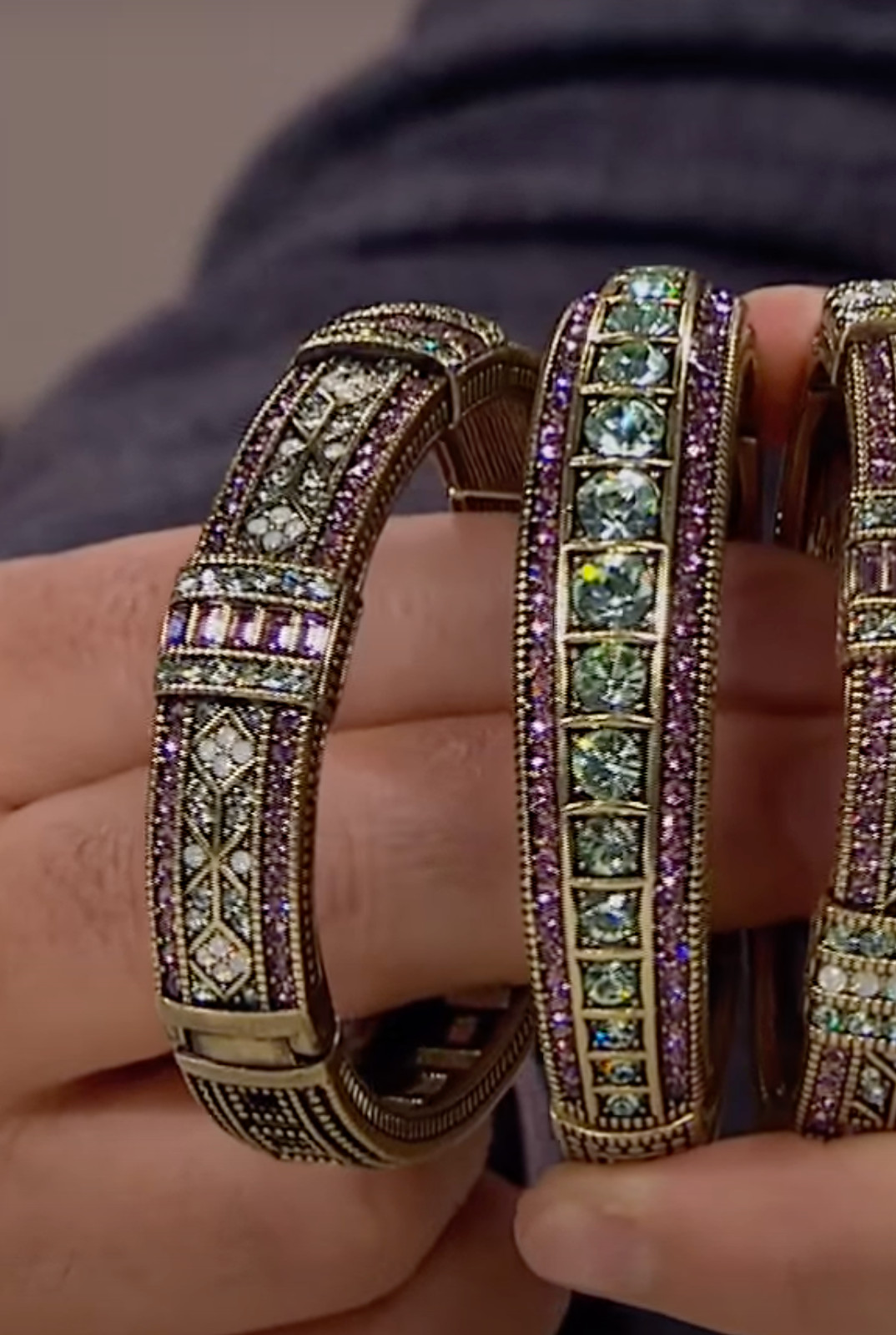 HEIDI DAUS “Everyday Elegance” Crystal Bracelet 2 Piece Set – Chrysolite – NIB
