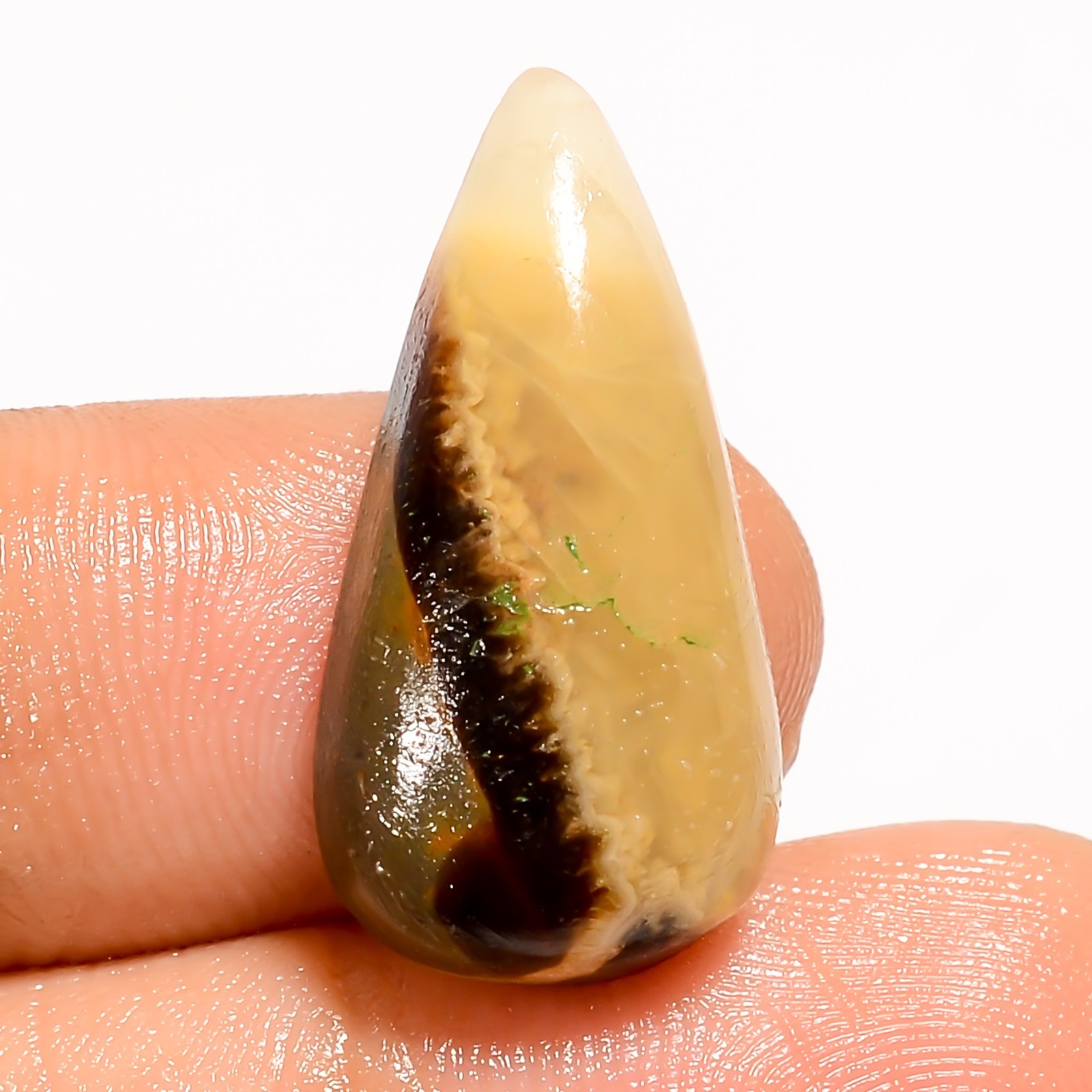14 Ct Natural Septarian Pear Cabochon Loose Gemstone For Jewelry 24X12X6 mm