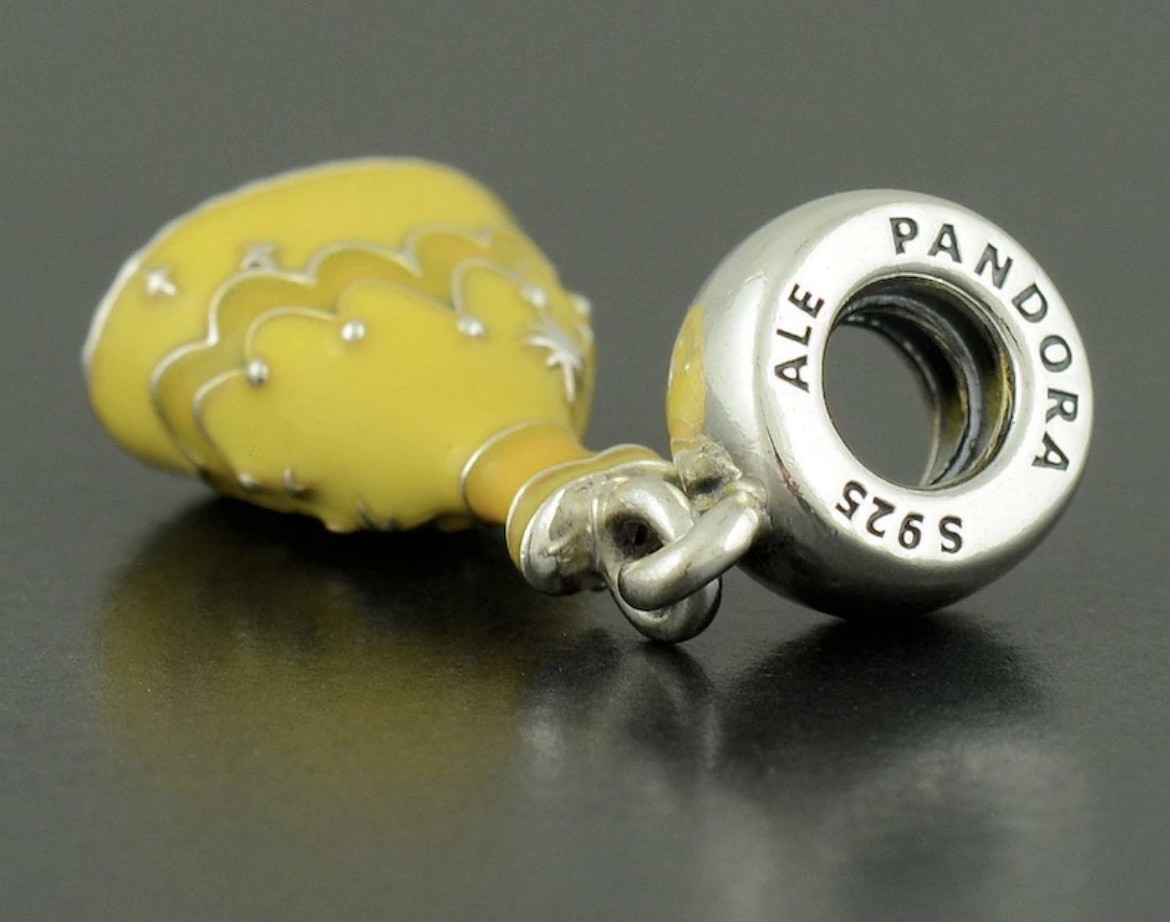 Pandora Sterling Silver 925 Disney Belle’s Yellow Dress Dangle Charm
