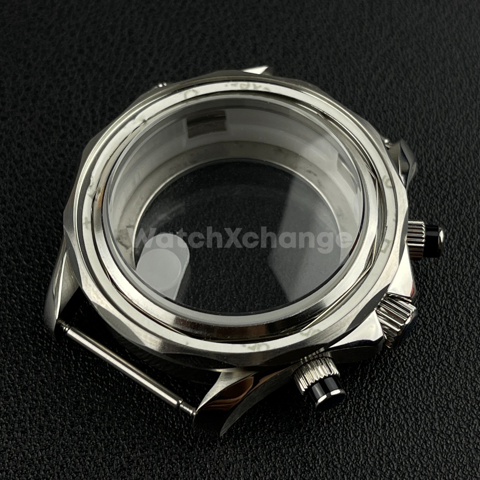 Seamaster 41mm Silver Stainless Steel Watch Case for VK63 Quartz Movement