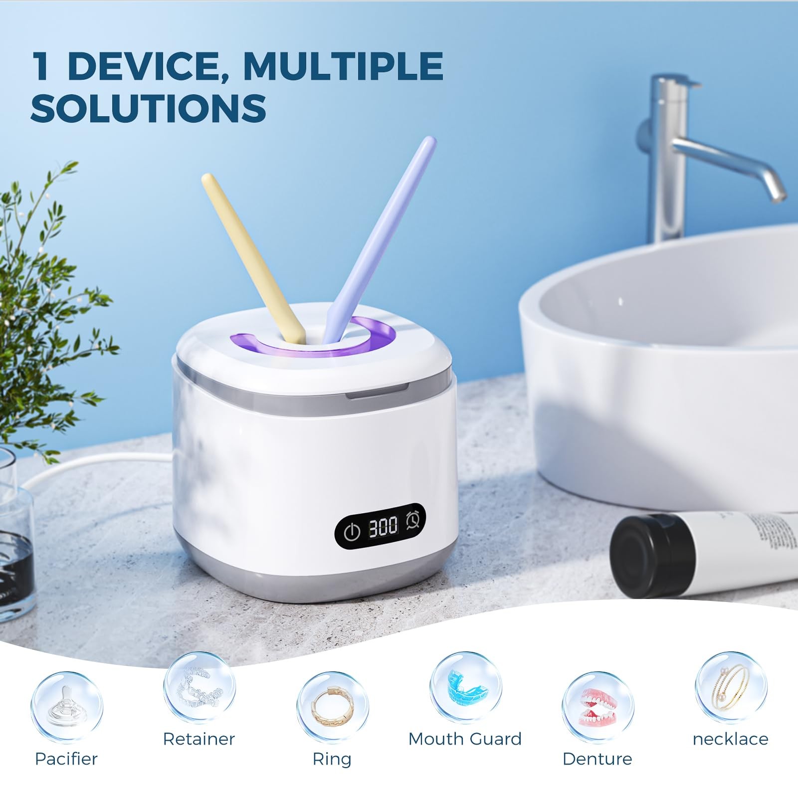 Jewelry Cleaner Ultrasonic Machine, Ultrasonic Retainer Cleaner Machine for M…
