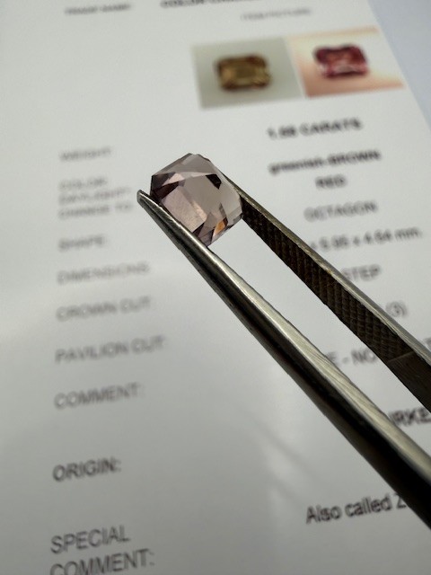 GFCO Certified 1.58ct Zultanite–Rare Octagon Cut Color Change Gemstone (Red Hue)