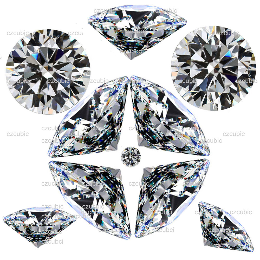ROUND CUBIC ZIRCOINA LOOSE STONES PACK 1,000 PCS CZ 5A QUALITY 0.7 – 3.0 MM -US