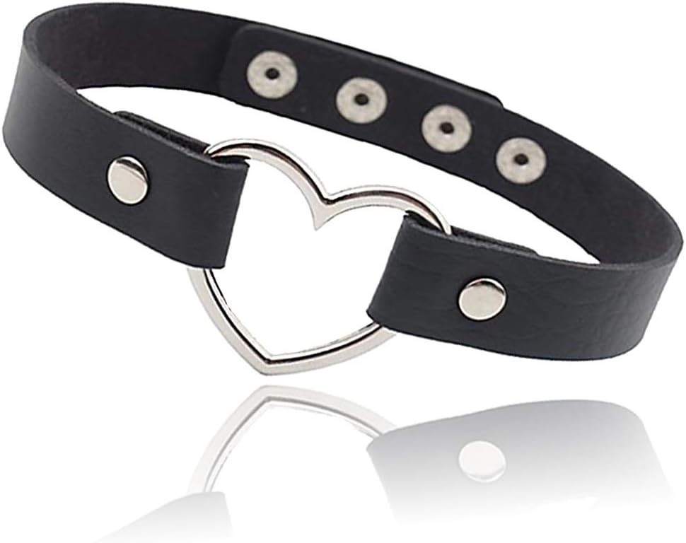 Punk Style Love Heart Choker Necklace – Adjustable and Lightweight Jewelry
