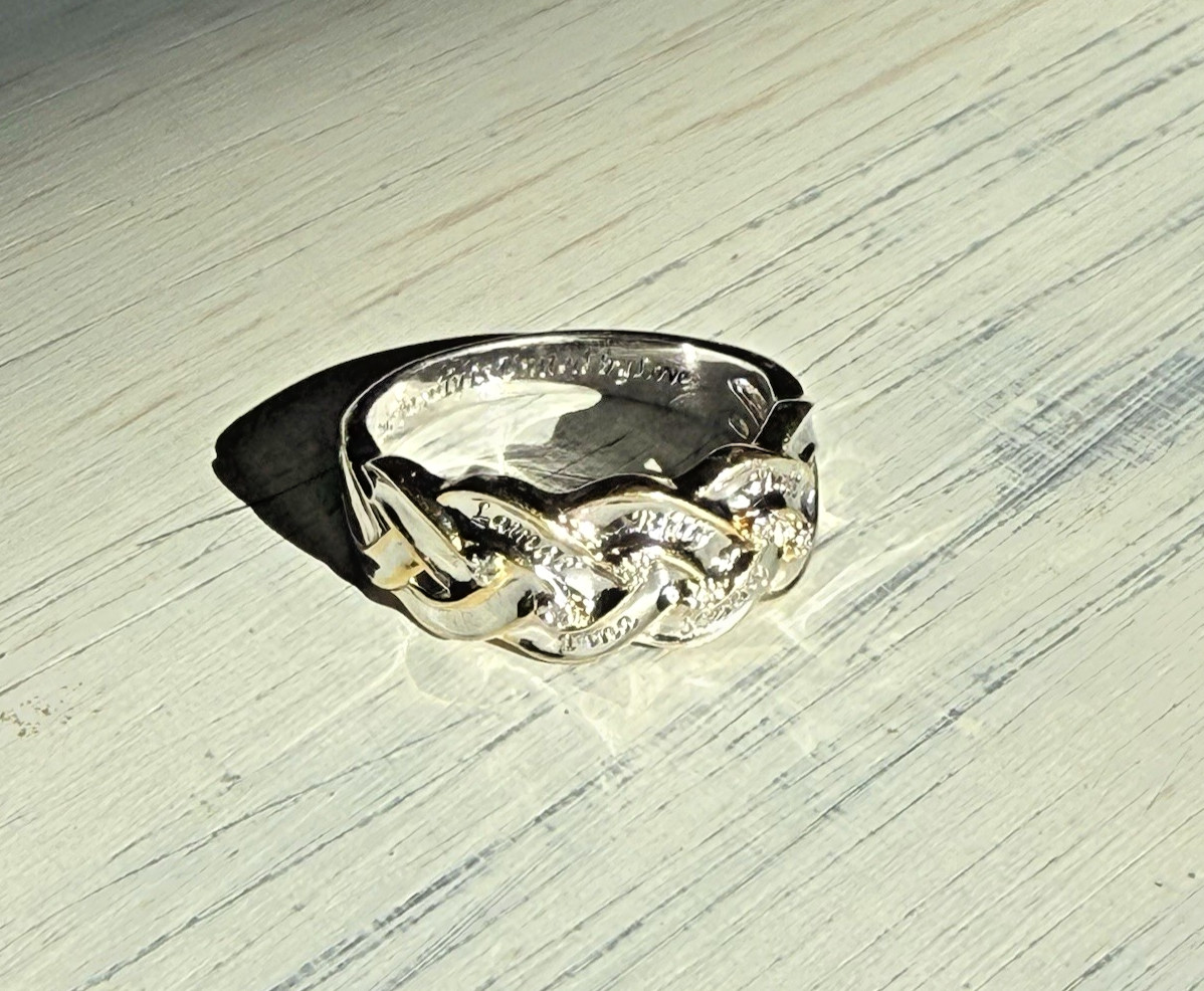 Sterling Silver Basket Weave Ring BGE 925 Size 9