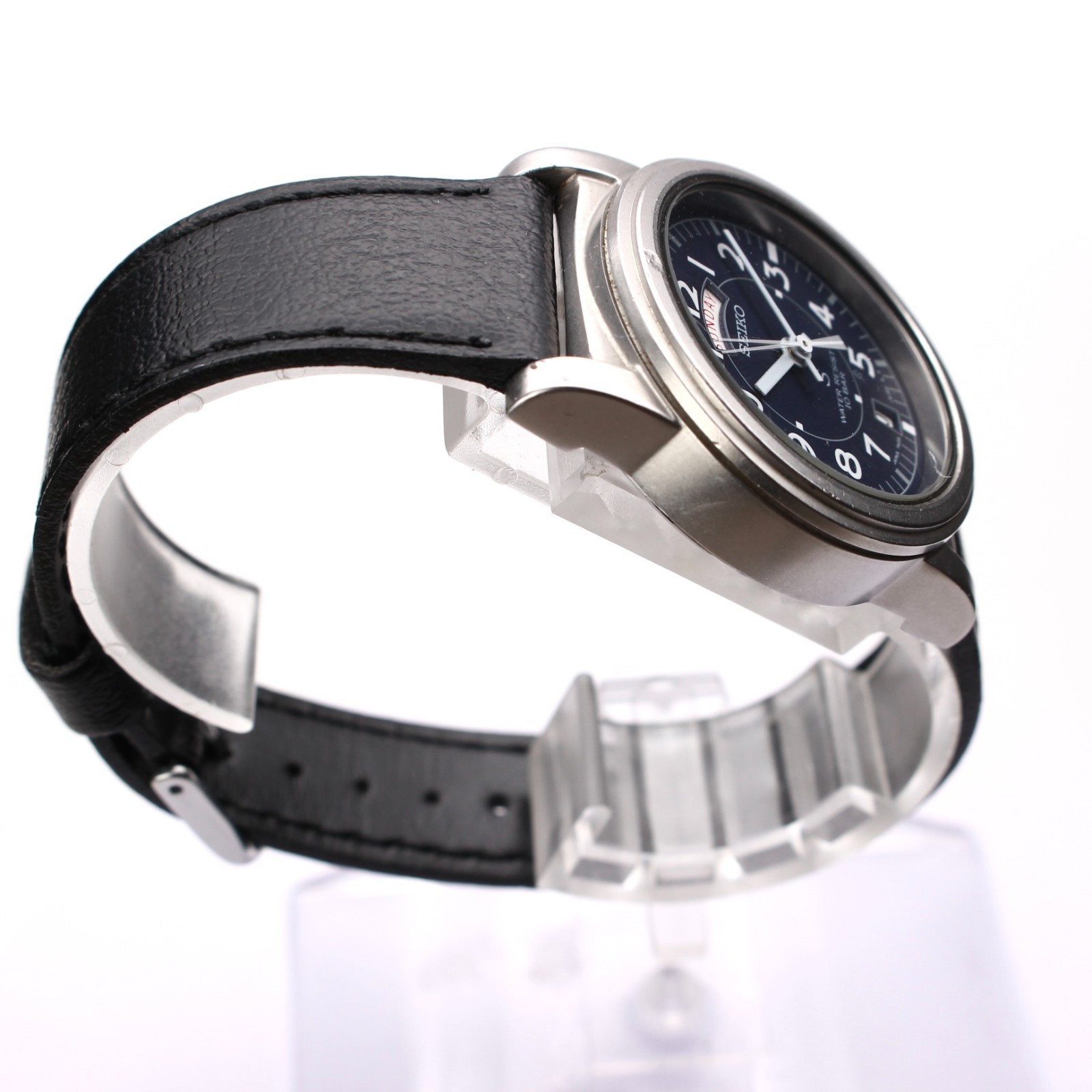 SEIKO SUS 7N33-6050 Men’s Watch Quartz Military Navy Dial 32mm 90s Vintage Japan